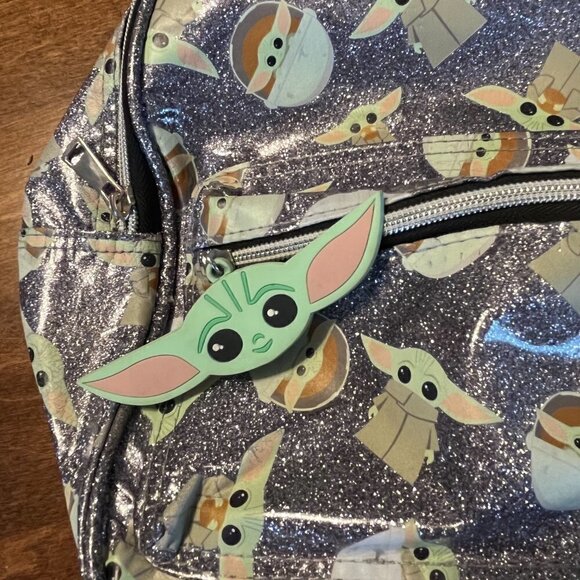 Baby Yoda Star Wars Mandalorian backpack small glitter - Picture 6 of 9